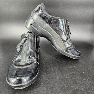 Cole Haan Shoes Womens Size 7.5 Black Waterproof Zip Leather G9 D29418 Wedge